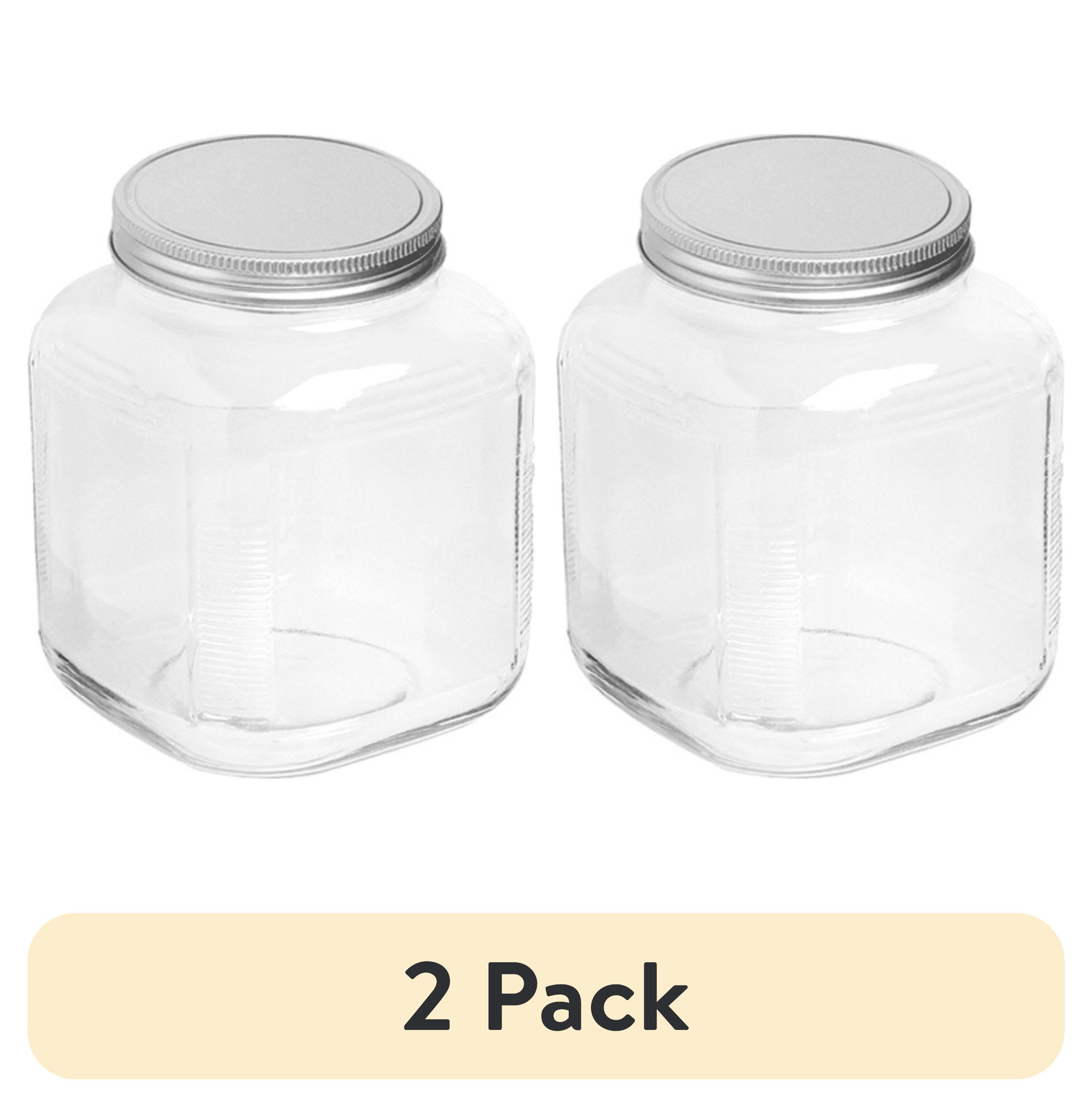 2 pack) Anchor Hocking Glass Cracker Jar with Lid, 1 Gallon