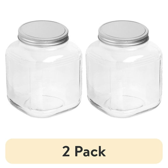 Anchor Hocking 1 Gallon Clear Glass Cracker Jar with Lid, Pack of 1 or 4