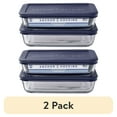 thumbnail image 1 of (2 pack) Anchor Hocking Glass Food Storage Containers with Lids, 3 Cup Rectangular, Set of 2, 1 of 9