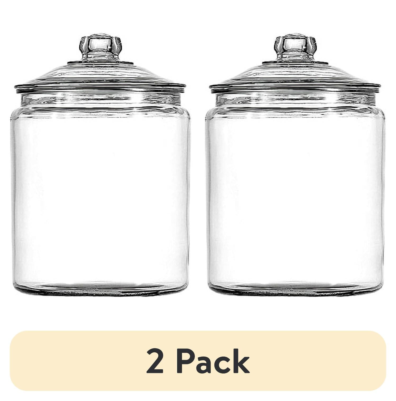 (2 pack) Anchor Hocking Heritage Hill Glass Jar with Lid, 2 Gallon, Made for Pantry Jar Storage and Display