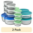 thumbnail image 1 of (2 pack) Anchor Hocking Sculpted Glass Food Storage Containers with Lids, 20 Piece Set, 1 of 7