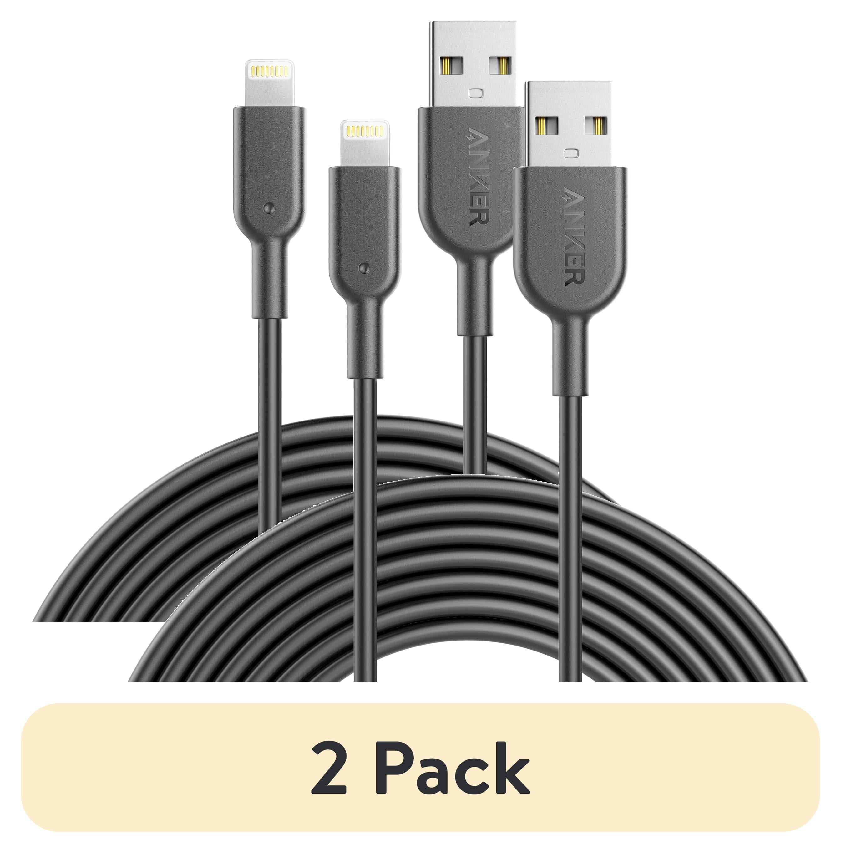 2 pack) Anker Powerline II Lightning Cable for iPhone, 10ft./10