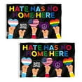 thumbnail image 1 of (2 pack) Anley 3 ft x 5 ft Hate Has No Home Here Flag - Human Rights LGBTQ BLM Flags Polyester, 1 of 8
