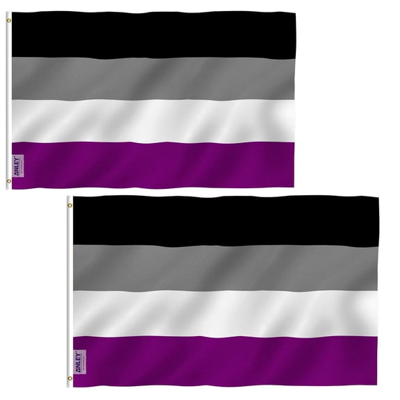 (2 pack) Anley 3x5 Feet Asexual Pride Flag - Asexual Pride Flag Polyester
