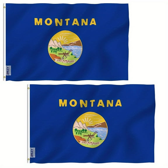 (2 pack) Anley 3x5 Foot Montana State Flag - Montanan MT Flags Polyester