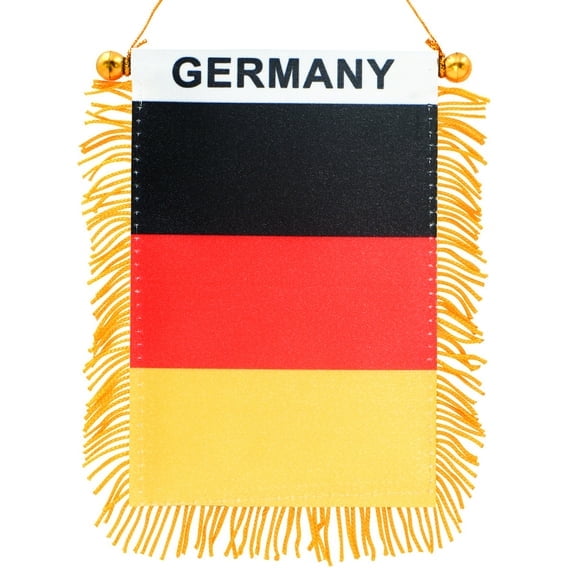 (2 pack) Anley 4 X 6 Inch Germany Fringy Window Hanging Flag - German Mini Flag Banner