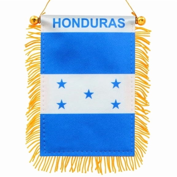 (2 pack) Anley 4 x 6 Inch Honduras Fringy Window Hanging Flag - Honduran Hanging Flag