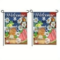 thumbnail image 1 of (2 pack) Anley American Summer Welcome Decorative Garden Flags Double Sided  18 x 12.5 Inch, 1 of 8