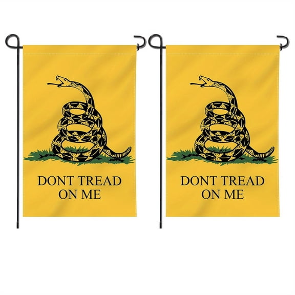 (2 pack) Anley Double Sided Premium Garden Flag, Dont Tread On Me Patriotic Garden Flags for Home Decor Yard Flags - 18 x 12.5 Inch