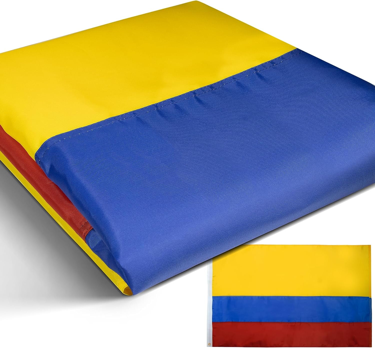 (2 pack) Anley EverStrong Series Colombia Flag 3x5 Foot - Embroidered and Sewn Stripes 210D Polyester - Colombian National Banner Flags