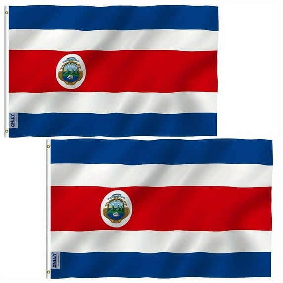 (2 pack) Anley Fly Breeze 3x5 Feet Costa Rica Flag - the Republic of Costa Rica Flags Polyester