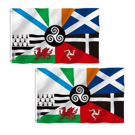 (2 pack) Anley Fly Breeze 3x5 Foot Celtic Nations Flag - Celtic Nations Flags Polyester