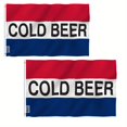 thumbnail image 1 of (2 pack) Anley Fly Breeze 3x5 Foot Cold Beer Flag - Advertising Beer Flags Polyester with Brass Grommets, 1 of 8