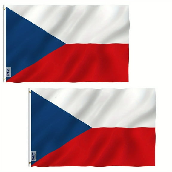 (2 pack) Anley Fly Breeze 3x5 Foot Czech Flag - Czechia National Flags Polyester