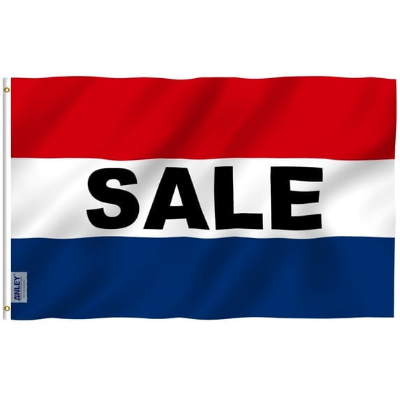 (2 pack) Anley Fly Breeze 3x5 Foot Sale Flag - Advertising Business Commercial House Selling Flags Polyester