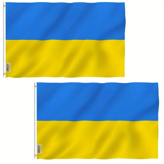 (2 pack) Anley Fly Breeze 3x5 Foot Ukraine Flag - Ukrainian National Flags Polyester