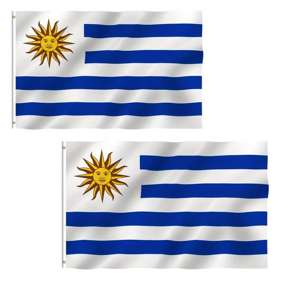 (2 pack) Anley Fly Breeze 3x5 Foot Uruguay Flag - Uruguayan Flags Polyester