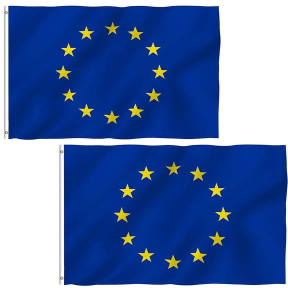 (2 pack) Anley Fly Breeze 3x5 Ft European Union Flag - EU Flags Polyester