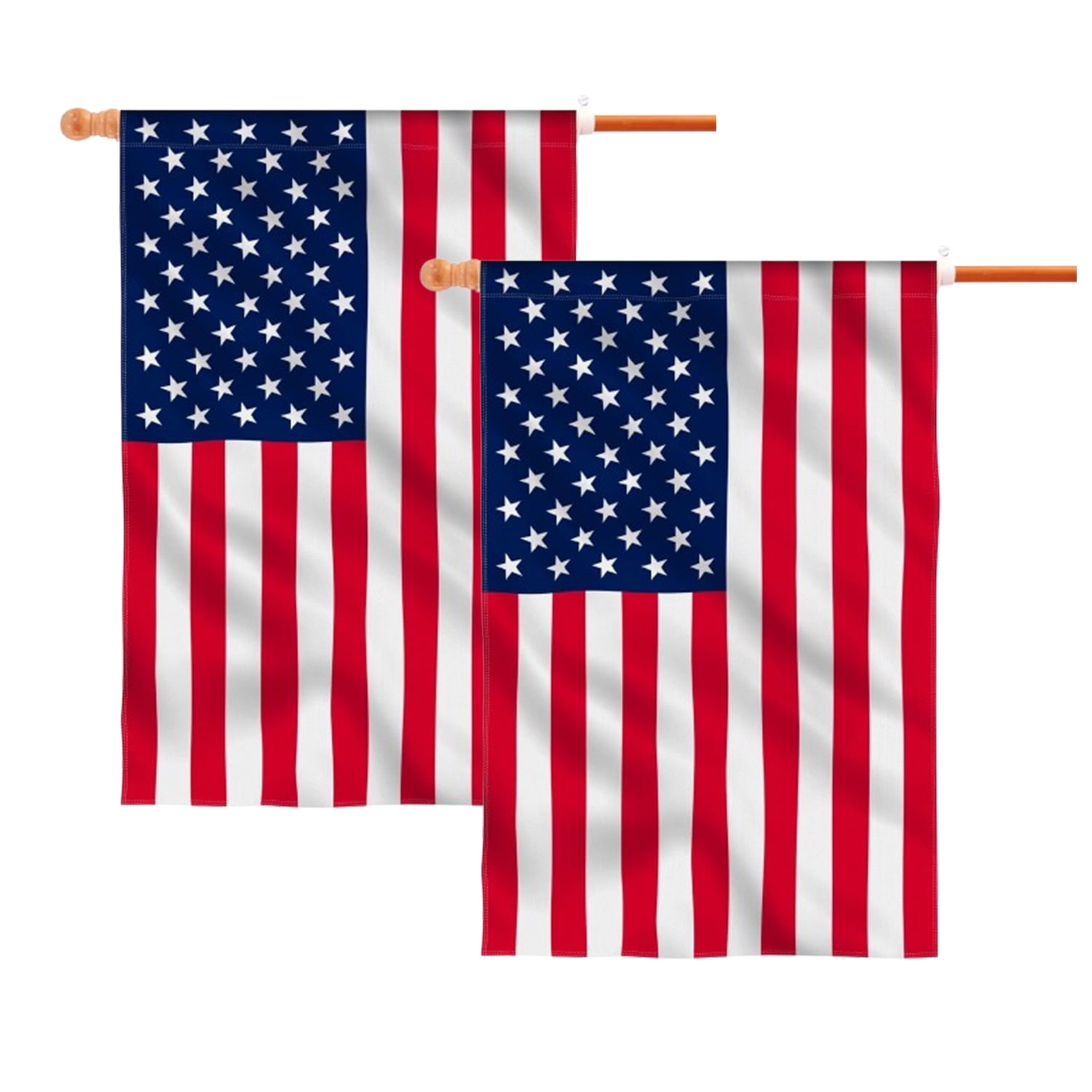 (2 pack) Anley Rip-Proof American USA House Flag 28 x 40 In - US United States July 4th Independence Day House Flags