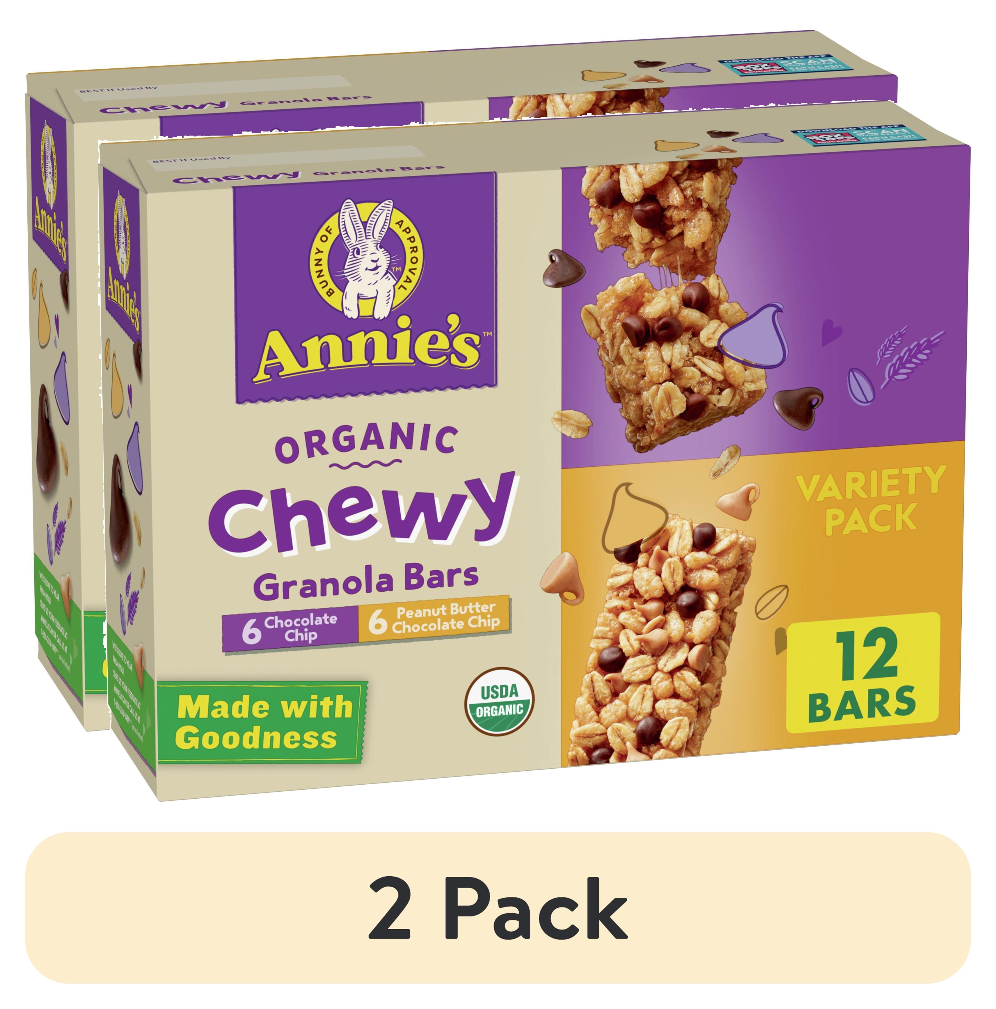 (2 pack) Annie's Organic Chewy Granola Bars, Peanut Butter Chocolate Chip, 12 ct