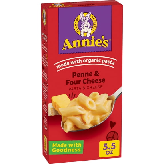 (2 pack) Annie's Penne and Four Cheese, Made with Organic Pasta and Real Cheese, 5.5 oz