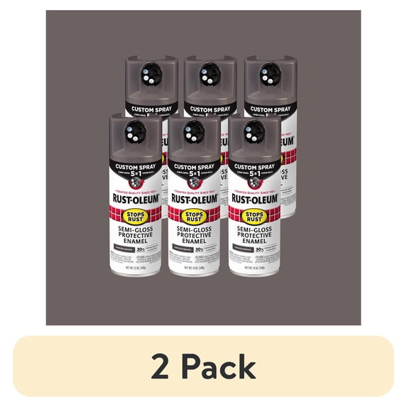 (12 pack) 6 Pack, Anodized Bronze, Rust-Oleum Stops Rust Custom Spray 5 in 1 Semi-Gloss Spray Paint-376911, 12 oz