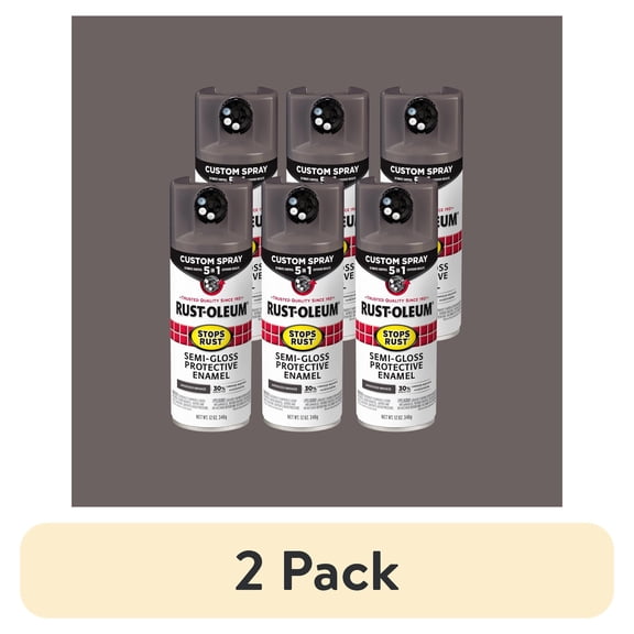(12 pack) 6 Pack, Anodized Bronze, Rust-Oleum Stops Rust Custom Spray 5 in 1 Semi-Gloss Spray Paint-376911, 12 oz