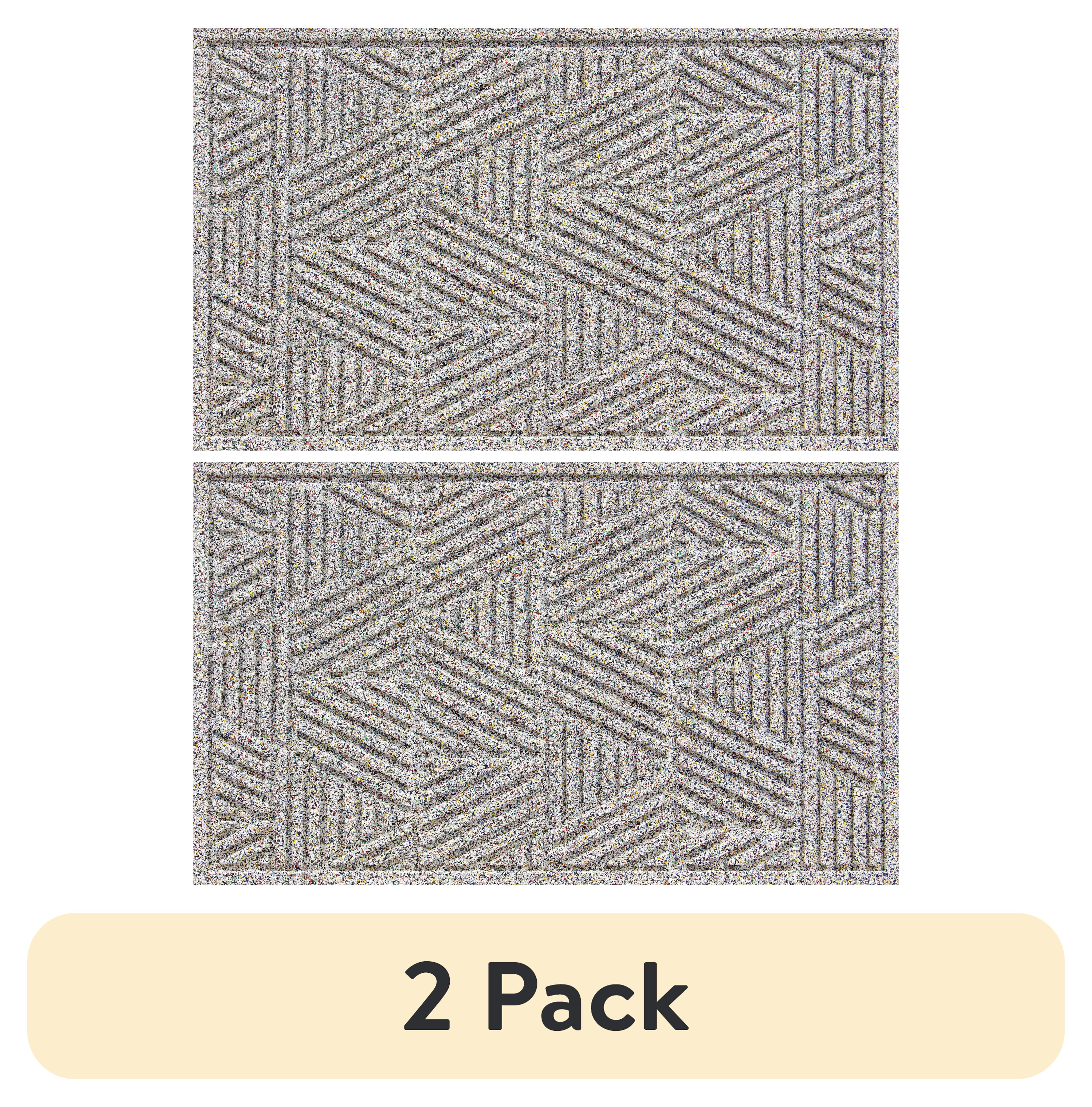 (2 pack) Apache Mills Triangulation Endurance Outdoor Doormat made with Nike Grind, 18" x 30"