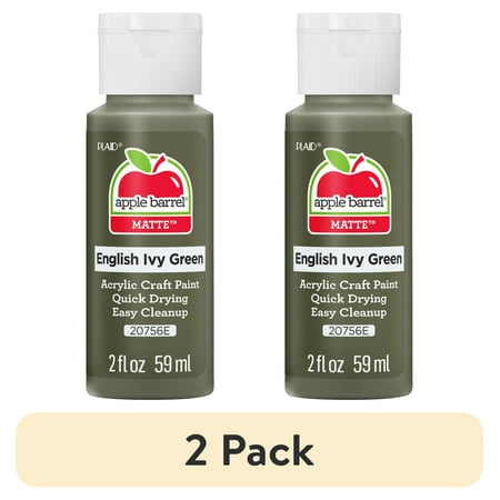 (2 pack) Apple Barrel Acrylic Craft Paint, Matte Finish, English Ivy Green, 2 fl oz