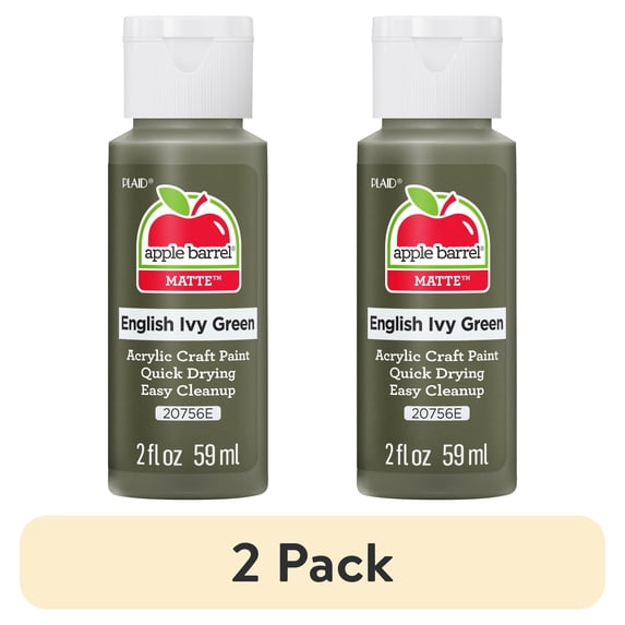 (2 pack) Apple Barrel Acrylic Craft Paint, Matte Finish, English Ivy Green, 2 fl oz