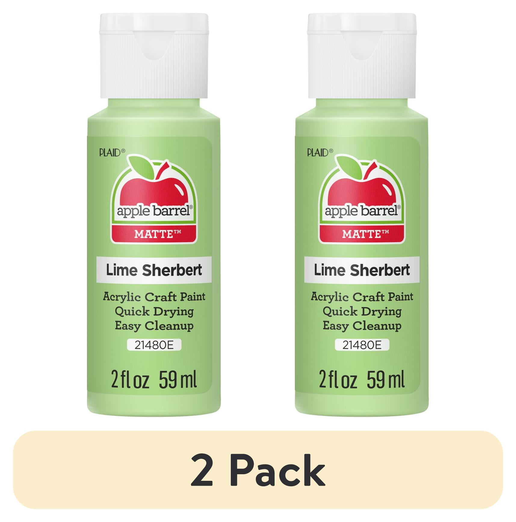 (2 pack) Apple Barrel Acrylic Craft Paint, Matte Finish, Lime Sherbert, 2 fl oz