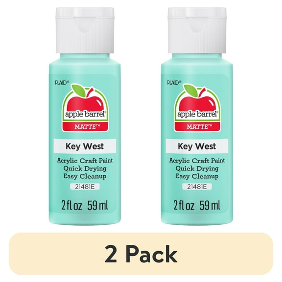 (2 pack) Apple Barrel Acrylic Craft Paint, Matte Finish, Key West, 2 fl oz