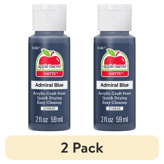 (2 pack) Apple Barrel Acrylic Craft Paint, Matte Finish, Admiral Blue, 2 fl oz