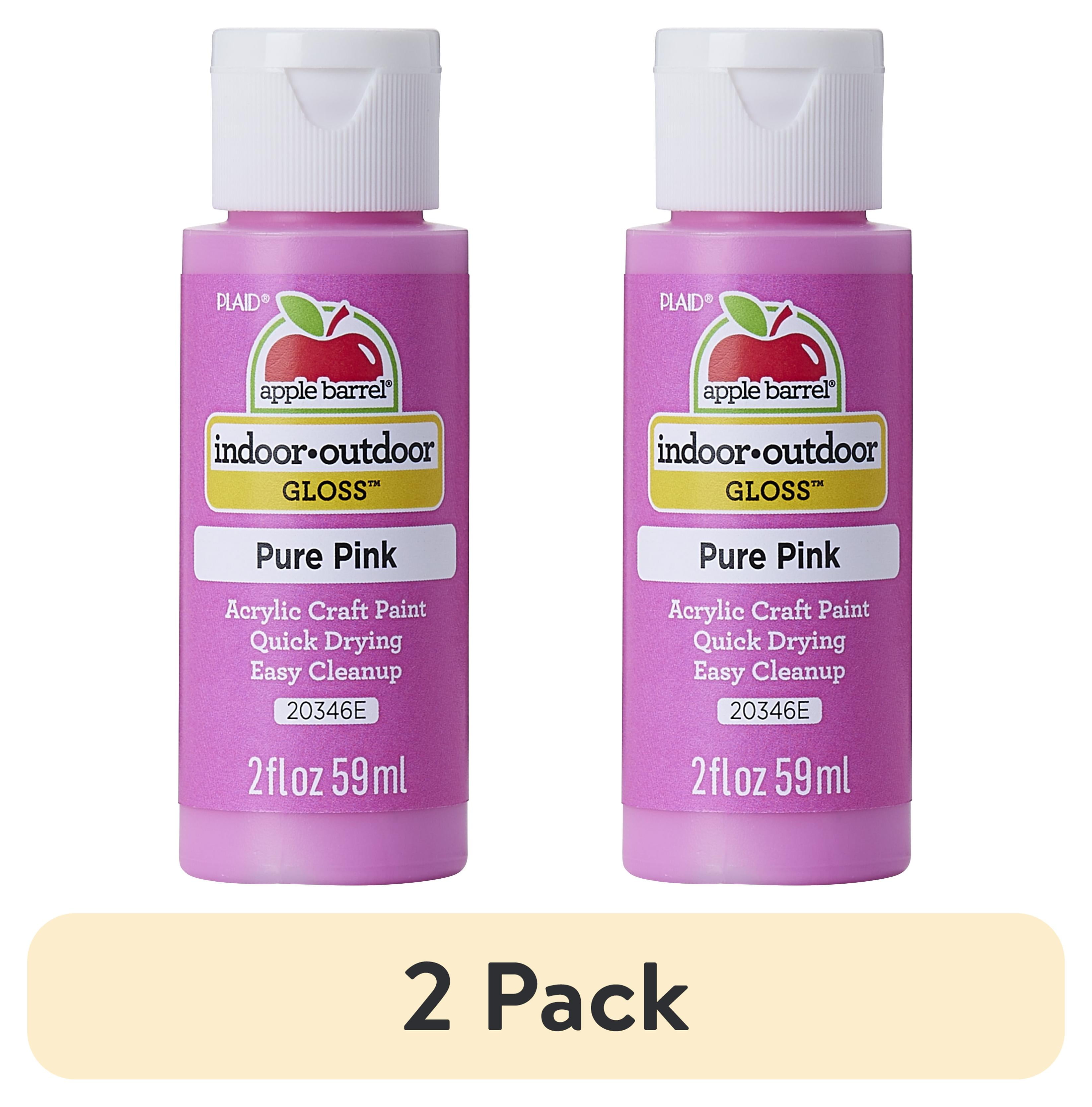 (2 pack) Apple Barrel Acrylic Craft Paint, Gloss Finish, Pure Pink, 2 fl oz