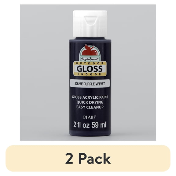 (2 pack) Apple Barrel Acrylic Craft Paint, Gloss Finish, Purple Velvet, 2 fl oz