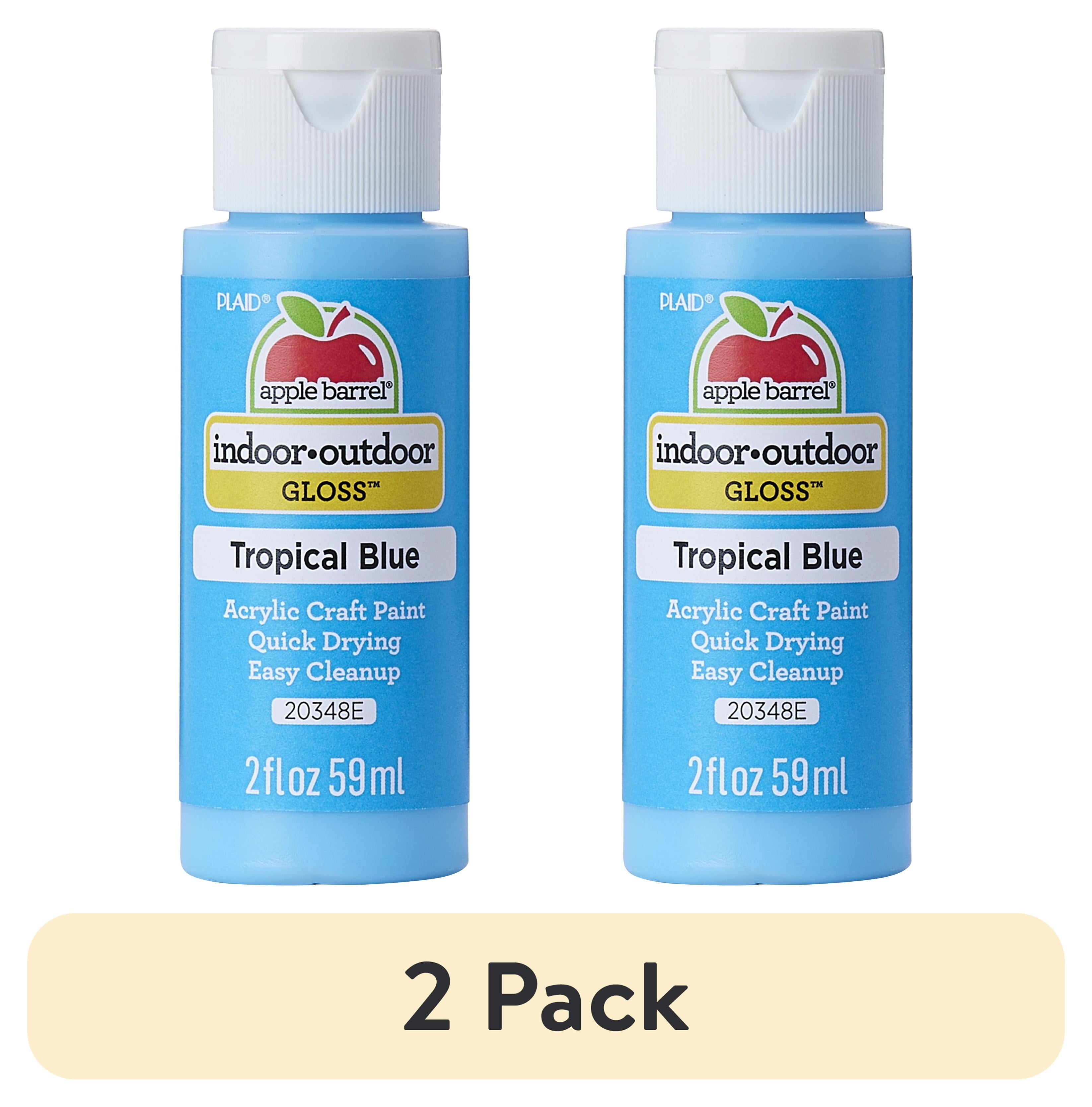 (2 pack) Apple Barrel Acrylic Craft Paint, Gloss Finish, Tropical Blue, 2 fl oz