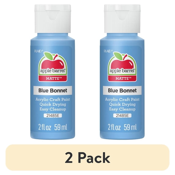 (2 pack) Apple Barrel Acrylic Craft Paint, Matte Finish, Blue Bonnet, 2 fl oz