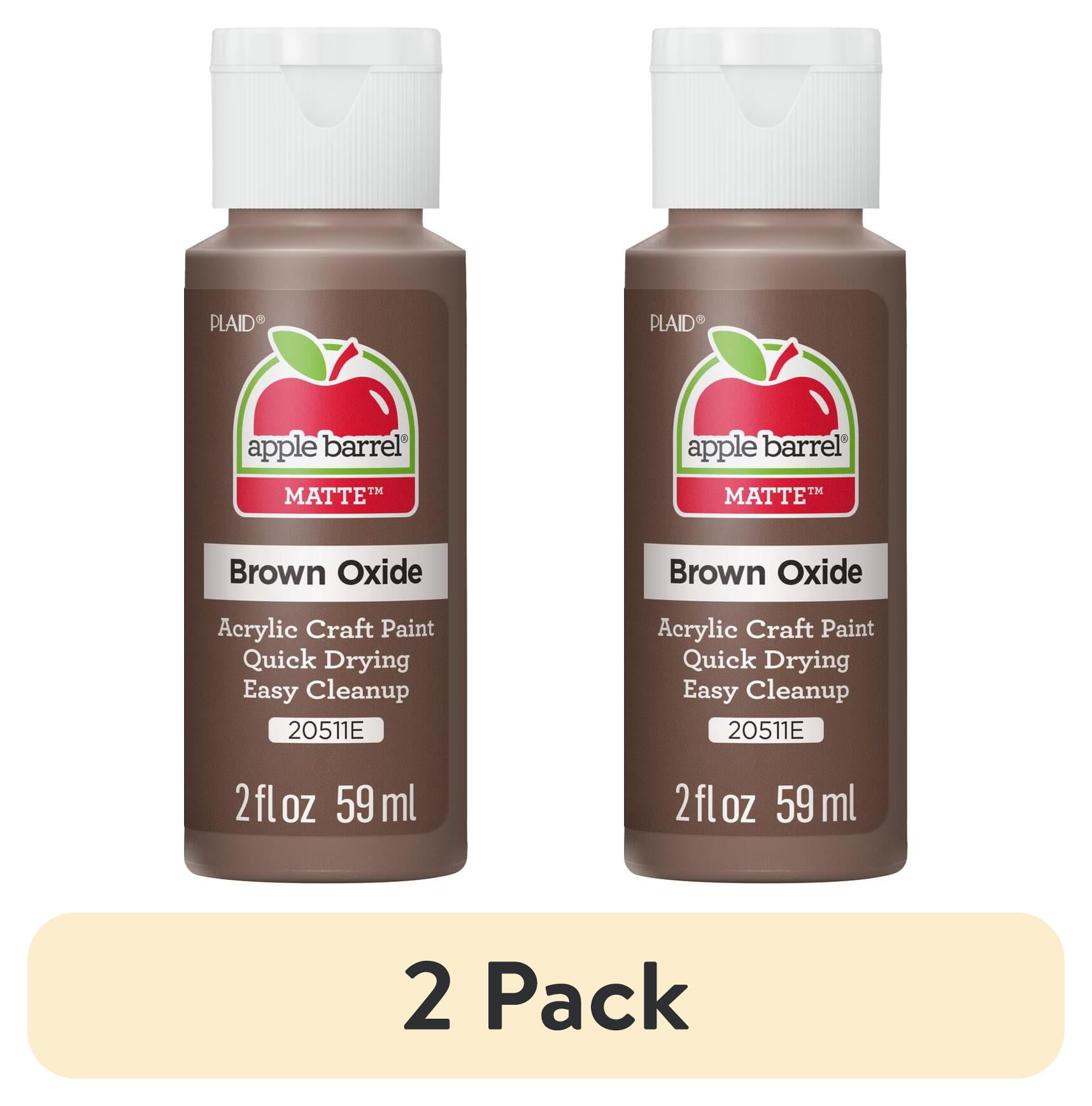 (2 pack) Apple Barrel Acrylic Craft Paint, Matte Finish, Brown Oxide, 2 fl oz
