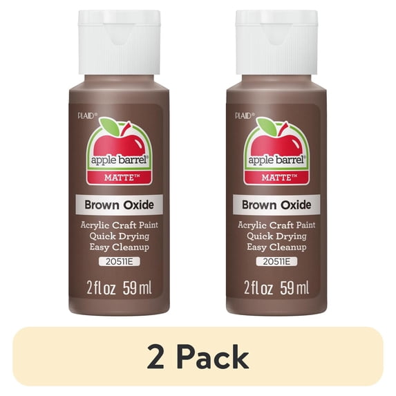 (2 pack) Apple Barrel Acrylic Craft Paint, Matte Finish, Brown Oxide, 2 fl oz