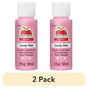 (2 pack) Apple Barrel Acrylic Craft Paint, Matte Finish, Candy Pink, 2 fl oz