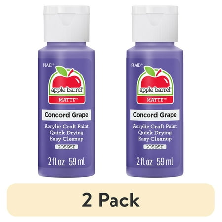 (2 pack) Apple Barrel Acrylic Craft Paint, Matte Finish, Concord Grape, 2 fl oz