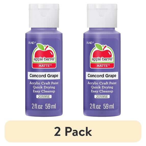 (2 pack) Apple Barrel Acrylic Craft Paint, Matte Finish, Concord Grape, 2 fl oz