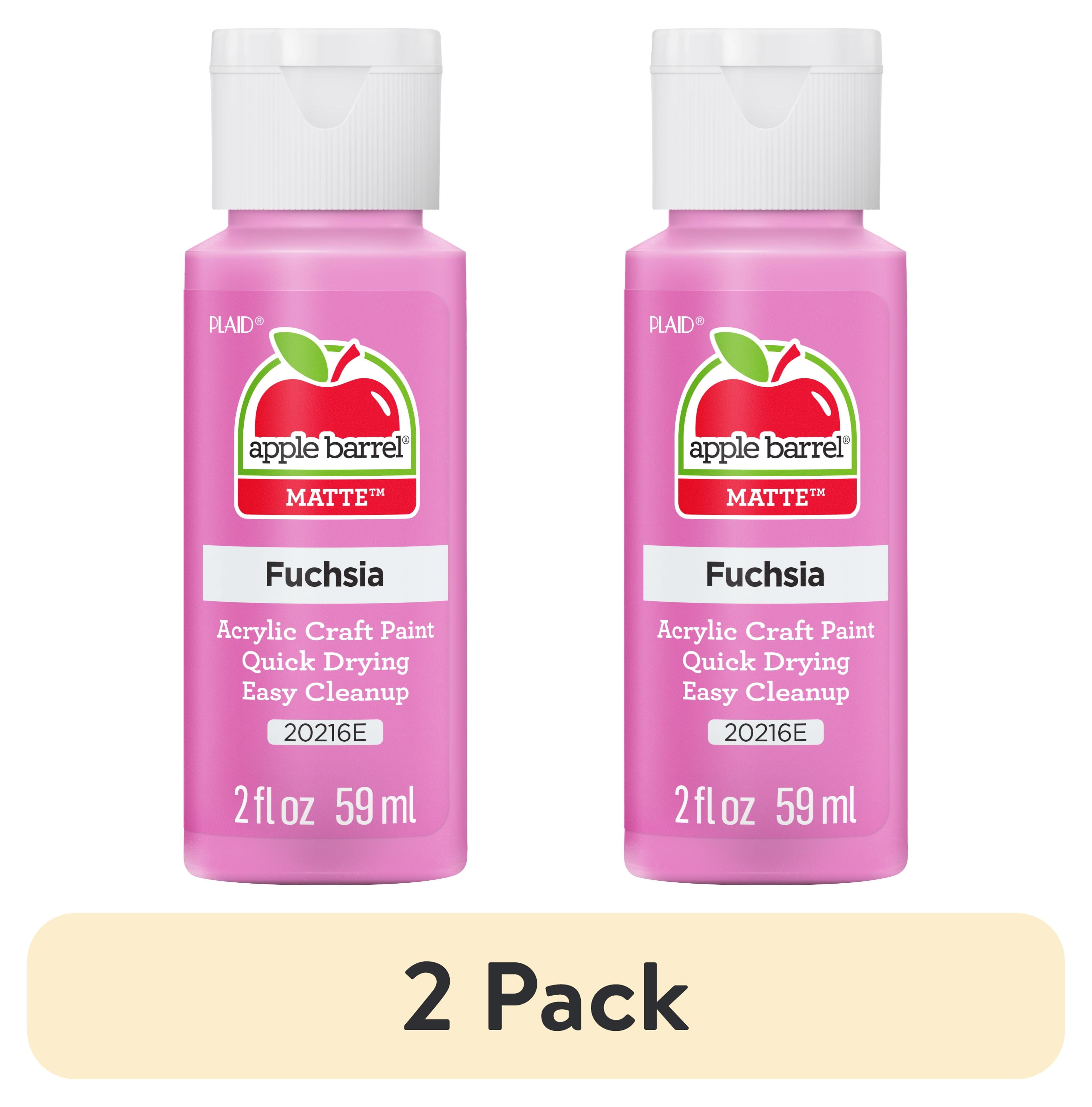 (2 pack) Apple Barrel Acrylic Craft Paint, Matte Finish, Fuchsia, 2 fl oz