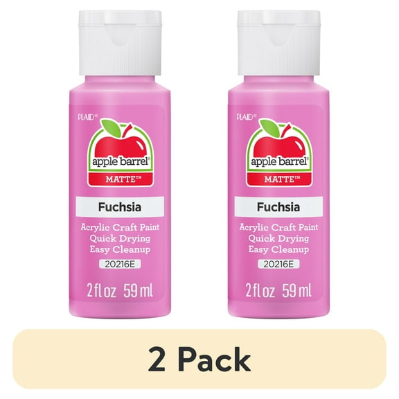 (2 pack) Apple Barrel Acrylic Craft Paint, Matte Finish, Fuchsia, 2 fl oz