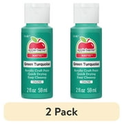 (2 pack) Apple Barrel Acrylic Craft Paint, Matte Finish, Green Turquoise, 2 fl oz