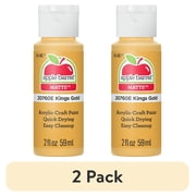 (2 pack) Apple Barrel Acrylic Craft Paint, Matte Finish, King's Gold, 2 fl oz