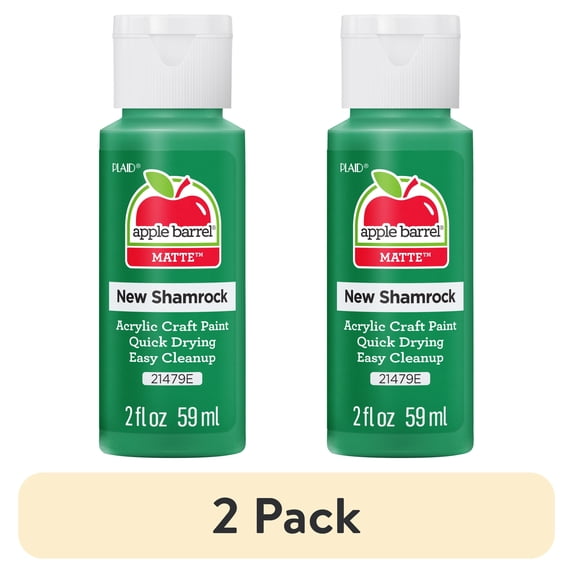 (2 pack) Apple Barrel Acrylic Craft Paint, Matte Finish, New Shamrock, 2 fl oz