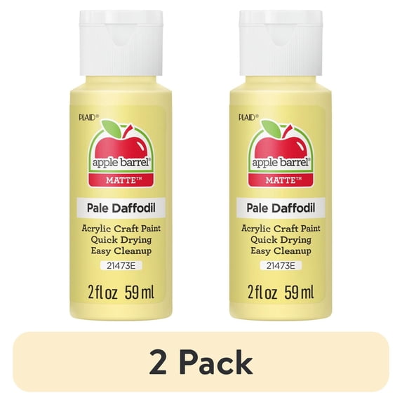 (2 pack) Apple Barrel Acrylic Craft Paint, Matte Finish, Pale Daffodil, 2 fl oz