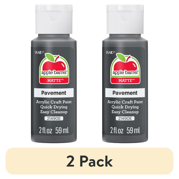 (2 pack) Apple Barrel Acrylic Craft Paint, Matte Finish, Pavement, 2 fl oz