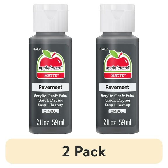 (2 pack) Apple Barrel Acrylic Craft Paint, Matte Finish, Pavement, 2 fl oz